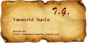 Tapasztó Gyula névjegykártya